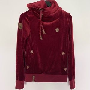 Naketano | Tops | Naketano Velour Cowl Neck Hoodie | Poshmark